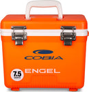 Cobia Engel 7.5 Quart Drybox/Cooler orange leak-proof cooler.