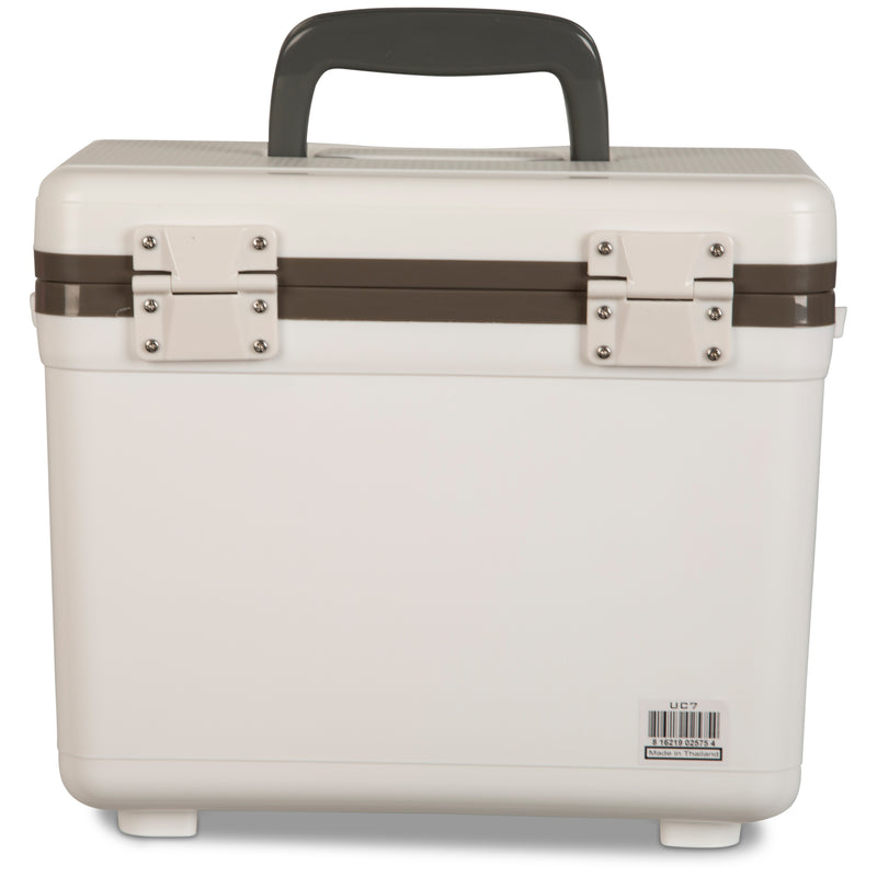 A white Engel Coolers 7.5 Quart Drybox/Cooler with handles on a white background.
