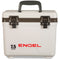 A white Engel Coolers 7.5 Quart Drybox/Cooler with the word Engel on it, suited for hunters.