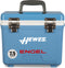 The leak-proof Engel Coolers Engel 7.5 Quart Drybox/Cooler - MBG is blue with the word Hewes on it, perfect for any outdoor adventure.