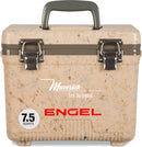 A leak-proof Engel Coolers with the word Engel 7.5 Quart Drybox/Cooler - MBG on it, perfect for the outdoors.
