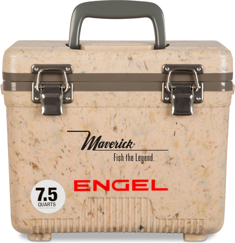 A leak-proof cooler with the Engel 7.5 Quart Drybox/Cooler from Engel Coolers on it.