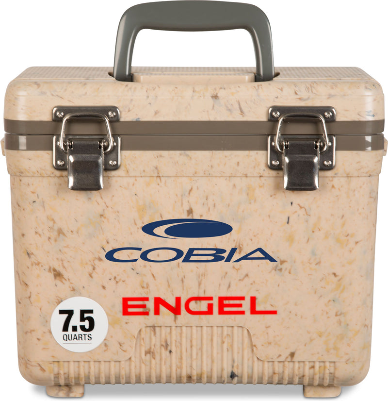 A leak-proof Engel 7.5 Quart Drybox/Cooler on a white background.