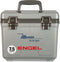A gray, leak-proof Engel Coolers 7.5 Quart Drybox/Cooler with the word Engel on it, perfect for outdoors.