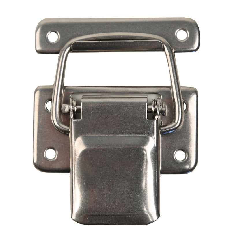 A stainless steel Engel Coolers Drybox Latch on a white background.