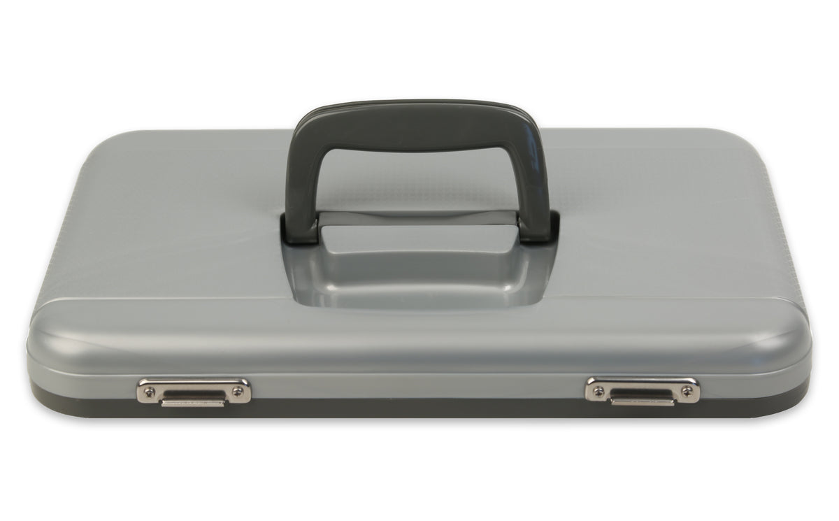 A gray Engel Coolers Drybox/Cooler Lids with a handle on a white background.