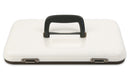 A white Engel Coolers Drybox briefcase with a handle on a white background.