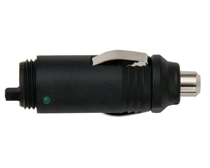 A black Engel Coolers DC Plug Assembly with a metal handle on it.