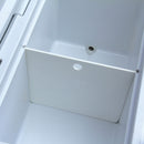 The inside of a high-performance white refrigerator with an Engel Coolers Hard Cooler Compartment Divider.