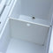 The inside of a high-performance white refrigerator with an Engel Coolers Hard Cooler Compartment Divider.
