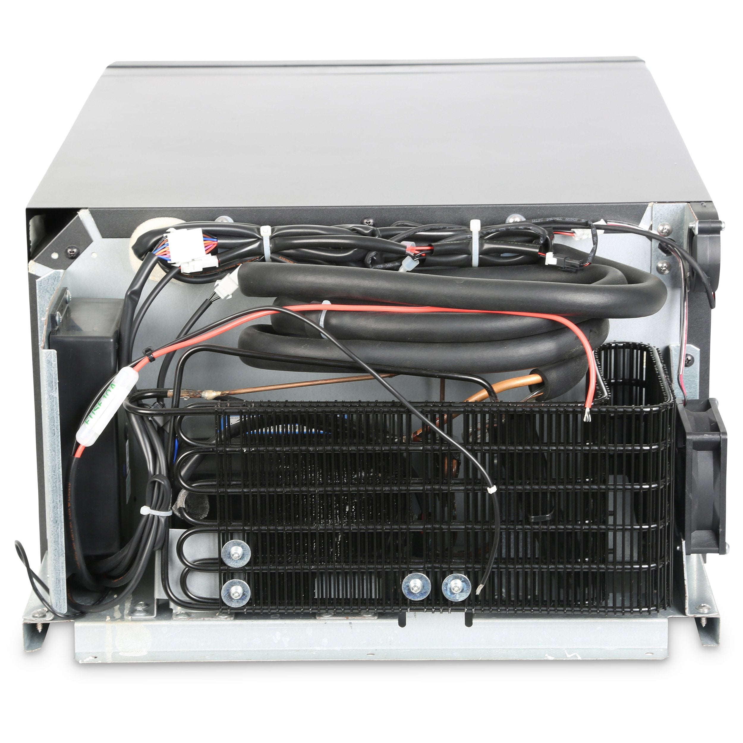 A Engel Coolers SB30 Drawer Style 12/24V DC Only Fridge-Freezer cooling unit with wires attached to it.