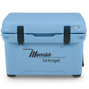 An Engel 25 High Performance Hard Cooler and Ice Box - MBG with the words fish the legend.