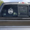 A truck with an Engel Coolers Live Original Fish decal on the window.