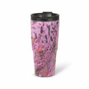 A pink and black Engel Coolers PRYM1 Camo Tumblers with a black lid.