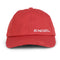 A distressed red cap with the word Engel on it, featuring an adjustable metal D-Ring slider - Engel Distressed Cap - Red by Engel Coolers