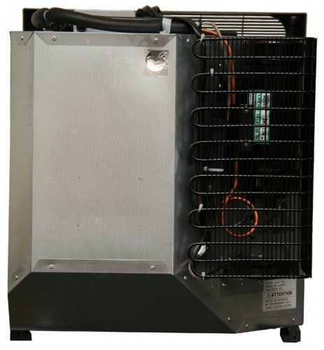 A Engel Coolers SR70 Front Opening 12/24V DC - 110/120V AC Fridge-Freezer with a fan attached to it, designed for cabinet mounting.