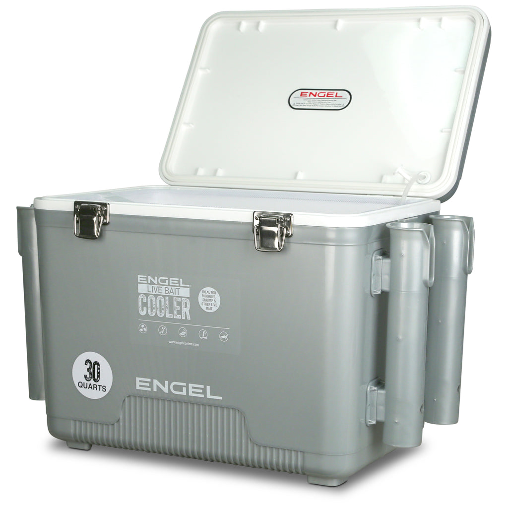 Engel 30Qt Live Bait Pro Cooler with LithiumIon Rechargeable Aerator