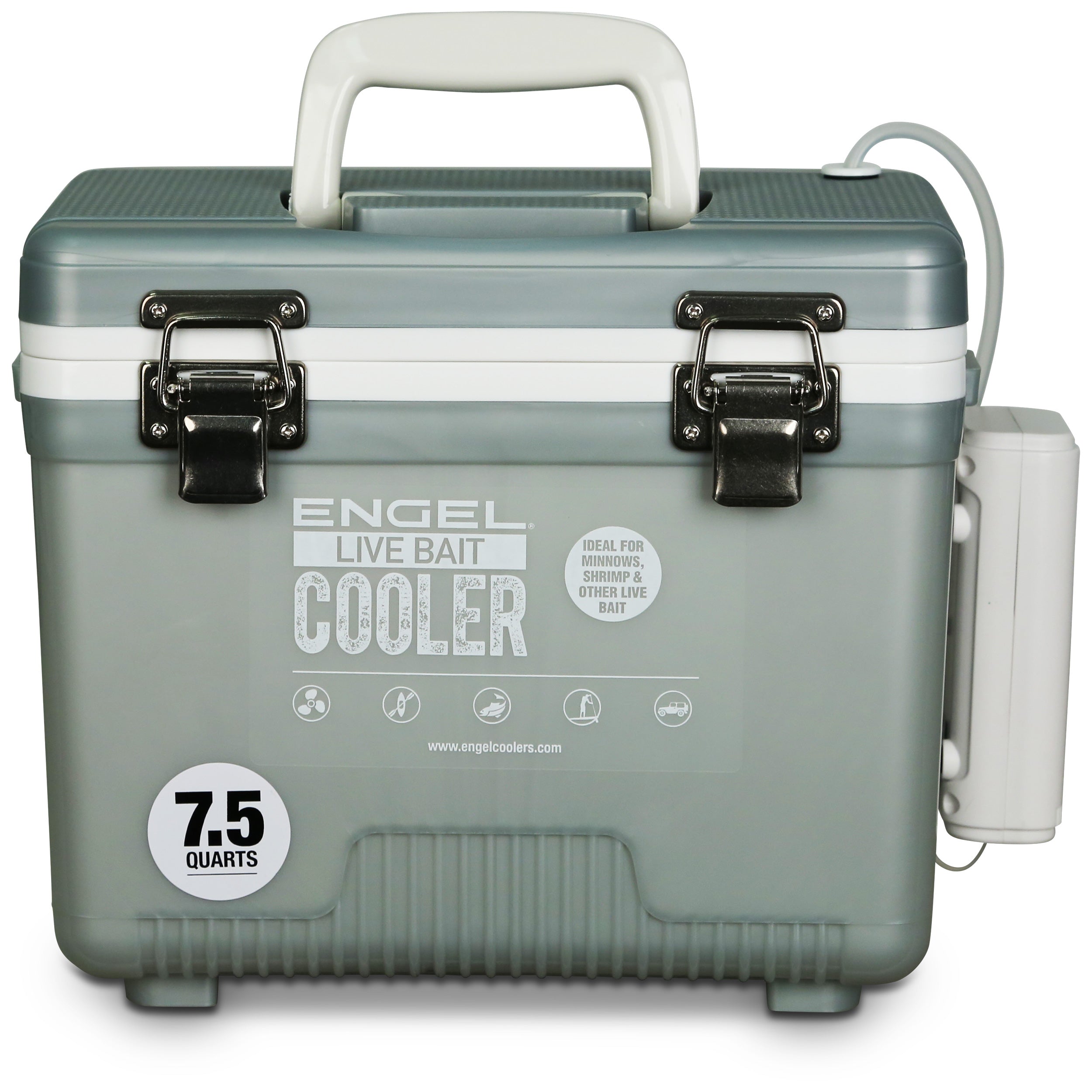 Engel Coolers 7.5Qt Live bait Pro Cooler with AP3 Rechargeable Aerator & Stainless Hardware - 75 l