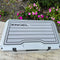 A gray cooler with the word Engel Coolers on it, designed for marine environments.