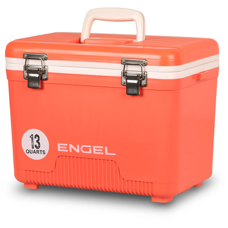 Engel 19 Quart Insulated Live Bait Fishing Dry Box Cooler with Water Pump,  Tan