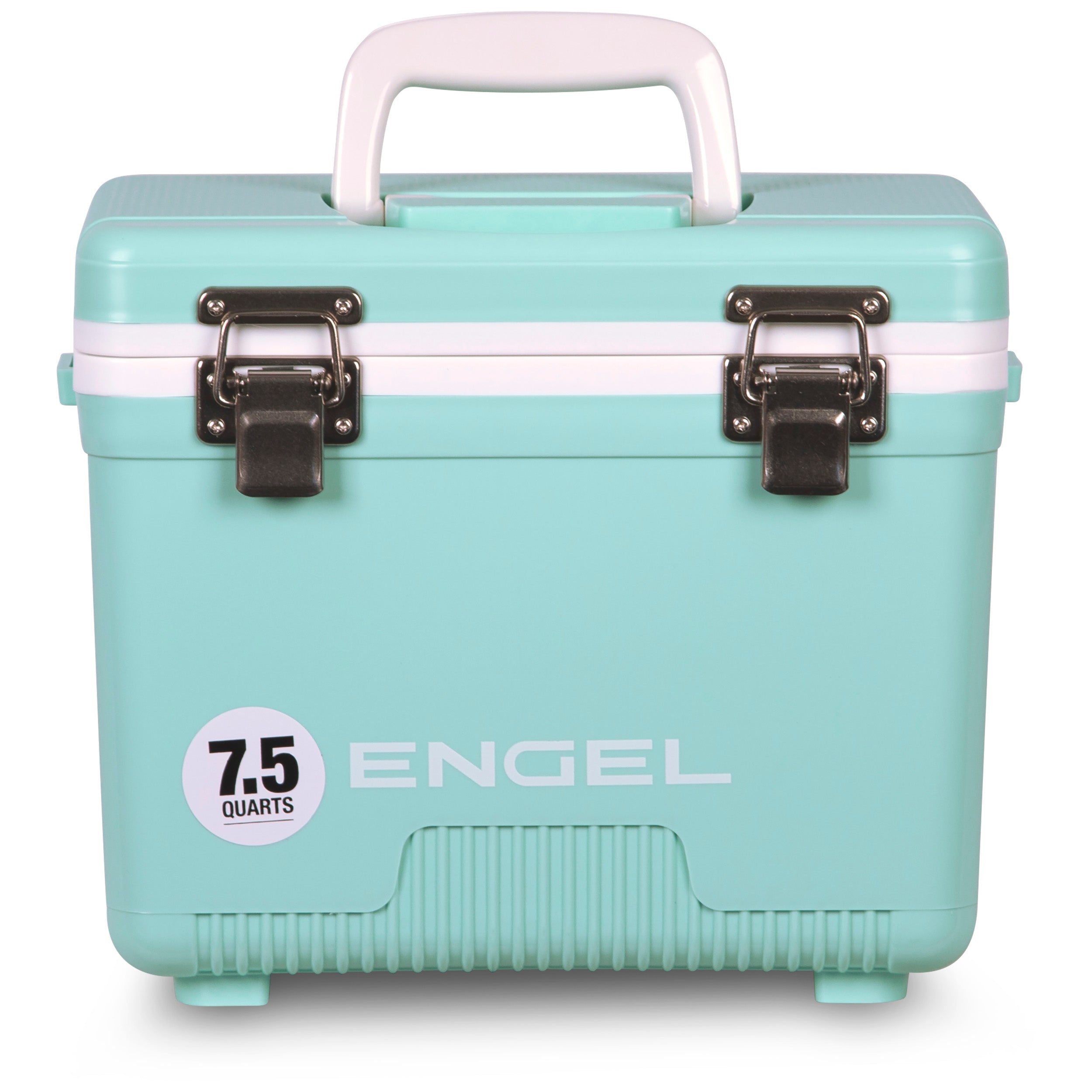 The Engel Coolers 7.5 Quart Drybox/Cooler is in mint green.