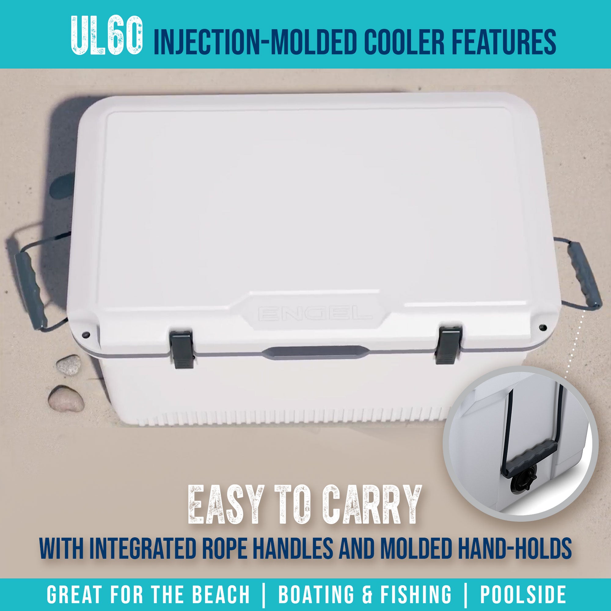 Engel 60Qt UltraLite Injection-Molded Cooler w/ Wire Basket & Divider