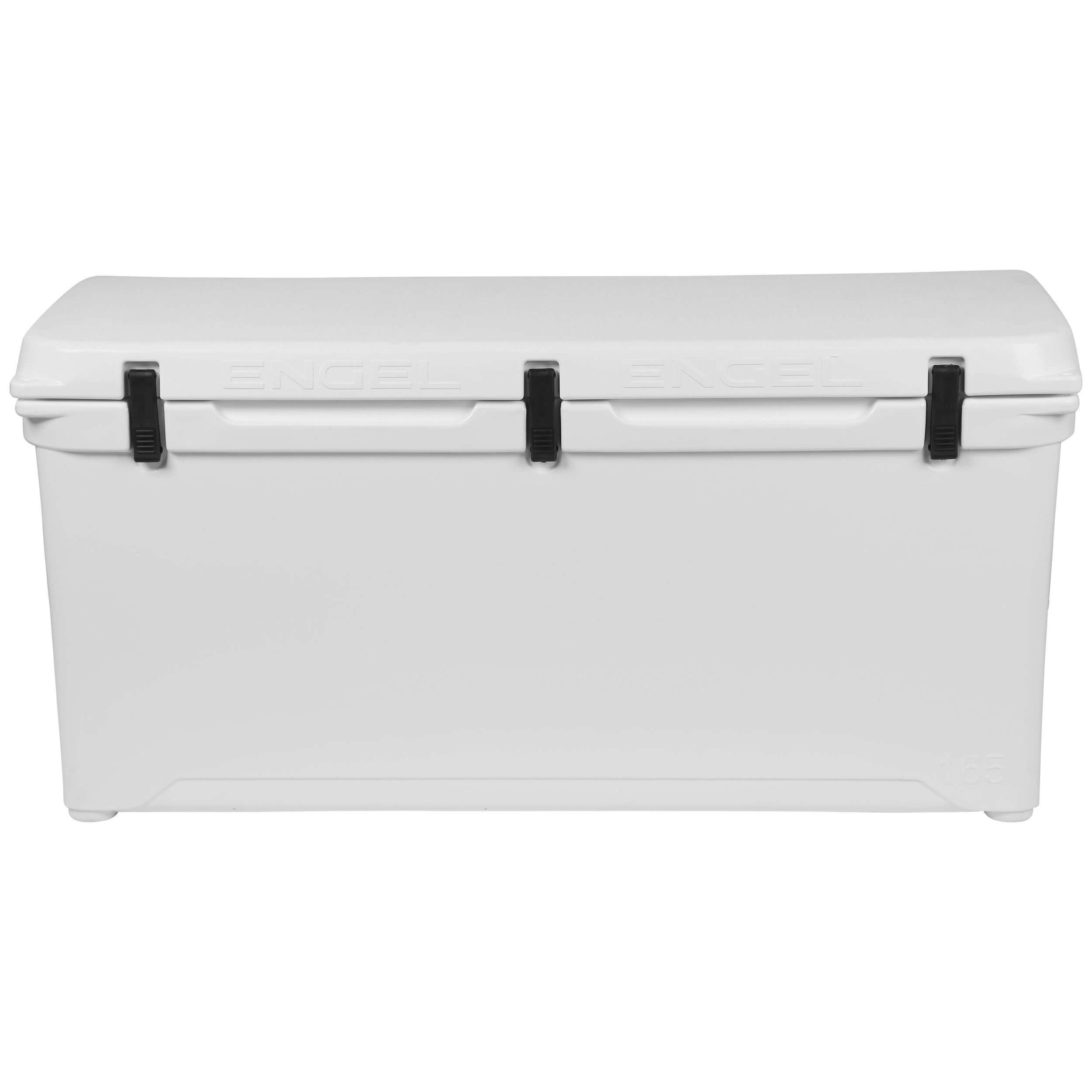 A white Engel Coolers 165 High Performance Hard Cooler and Ice Box on a white background.