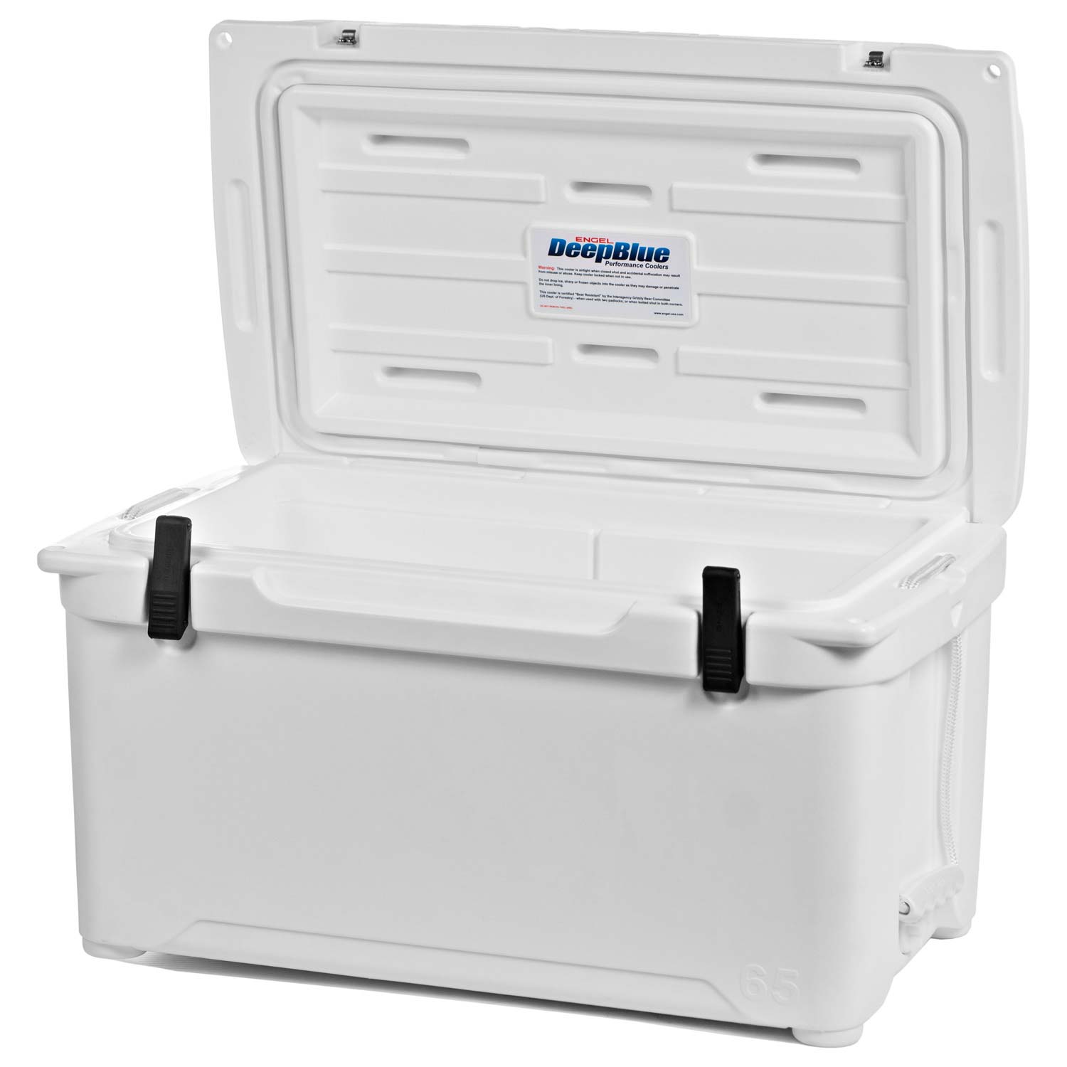 A Engel Coolers Engel 65 High Performance Hard Cooler and Ice Box on a white background.