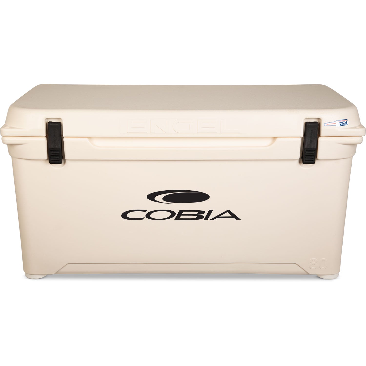 A durable roto-molded Engel 80 High Performance Hard Cooler and Ice Box - MBG on a white background.