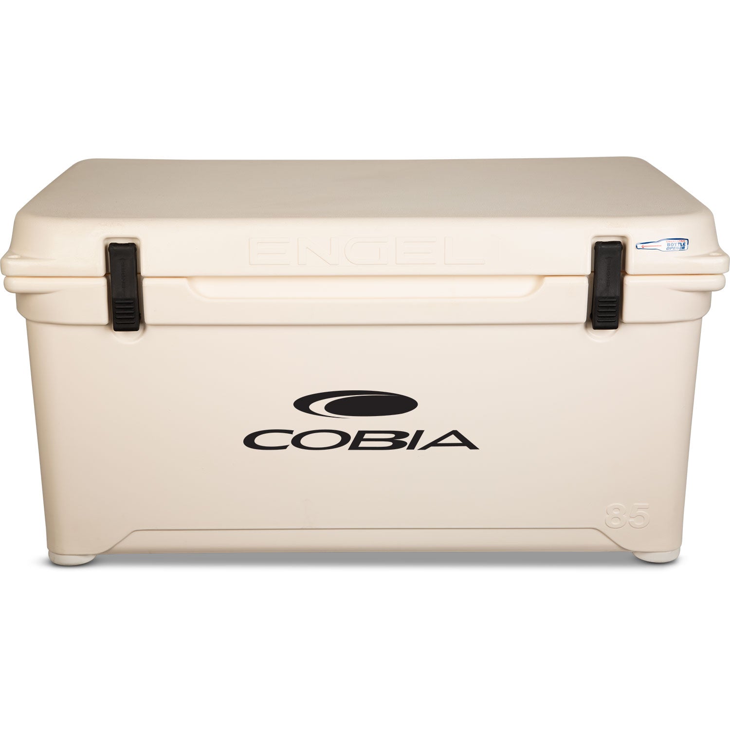 A rotomolded Engel 85 High Performance Hard Cooler and Ice Box - MBG on a white background.