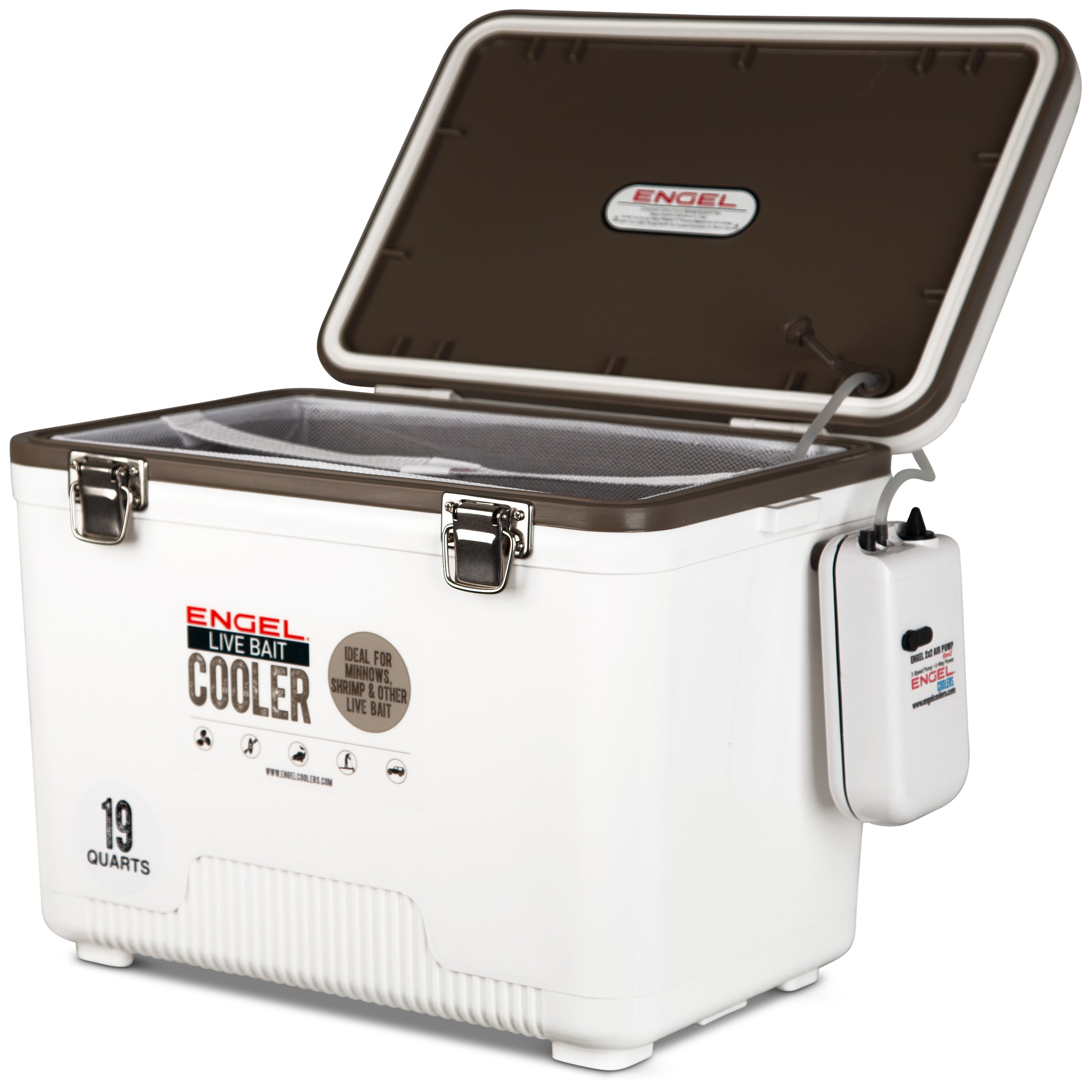 Engel 19Qt Live Bait Pro Cooler with 2nd Gen 2-Speed Portable Aerator