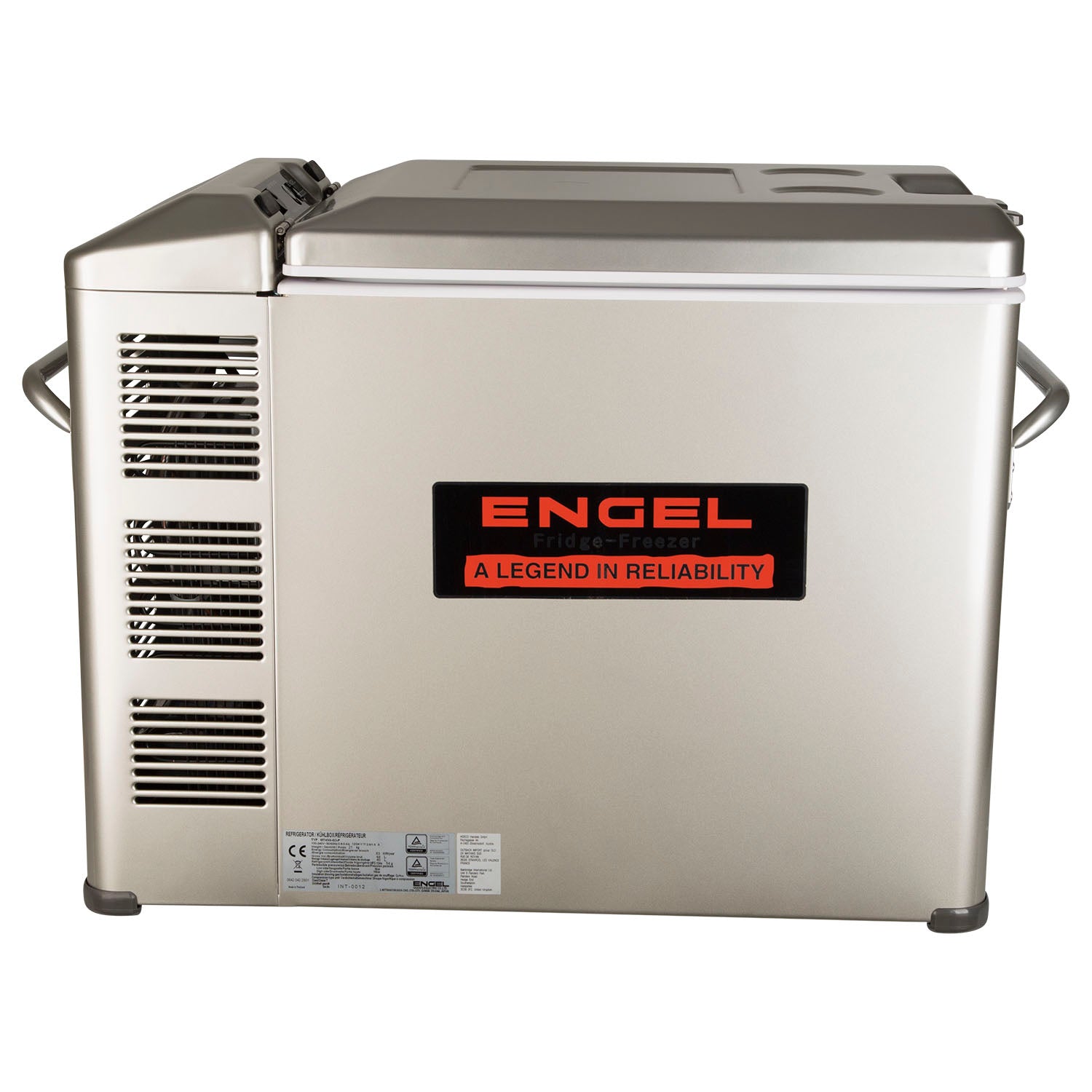 The Engel Coolers Engel MT45 Platinum Series Top Opening 12/24V DC - 110/120V AC Fridge-Freezer is shown on a white background.