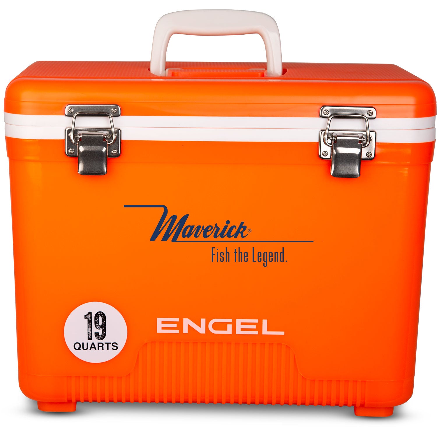 An Engel Coolers 19 Quart Drybox/Cooler with the word Engel on it.