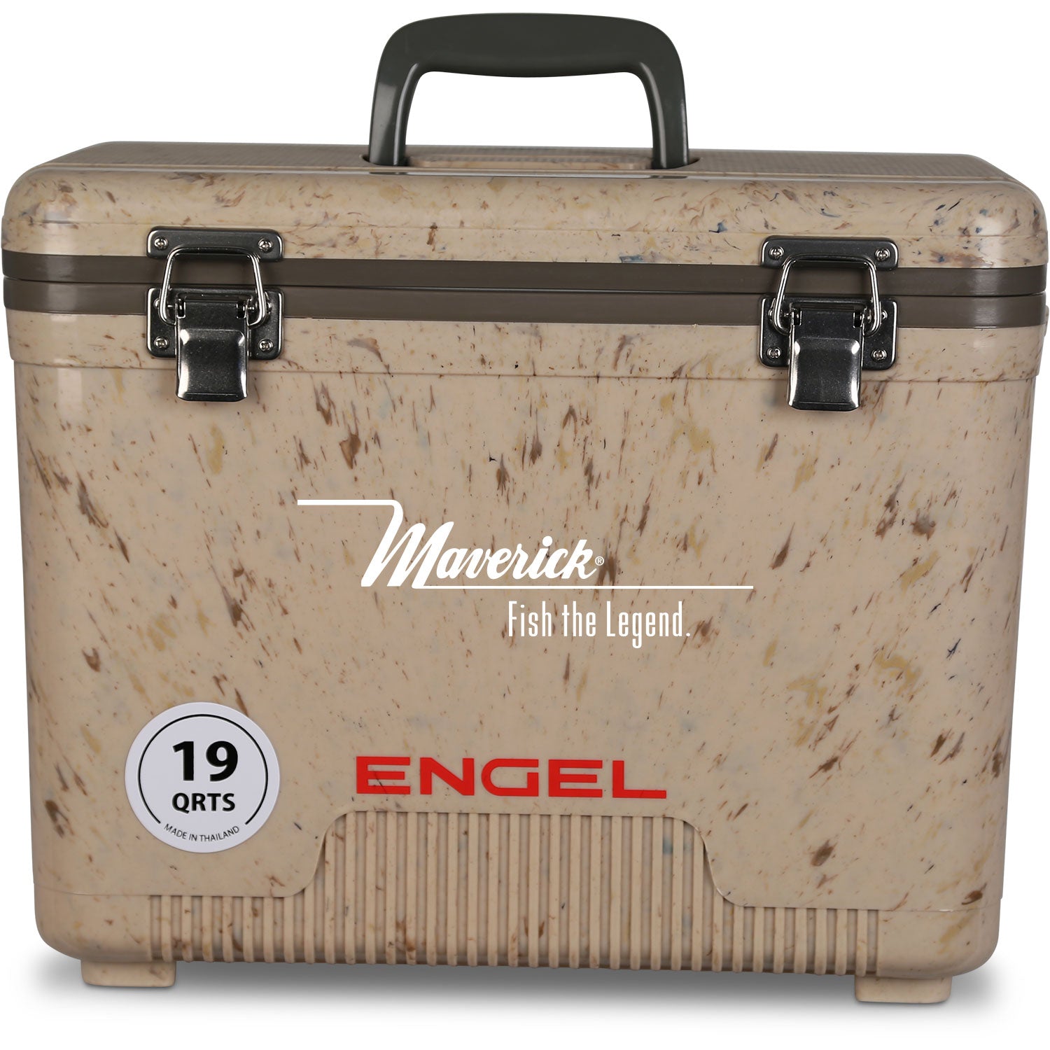 A leak-proof cooler with the Engel 19 Quart Drybox/Cooler - MBG on it.