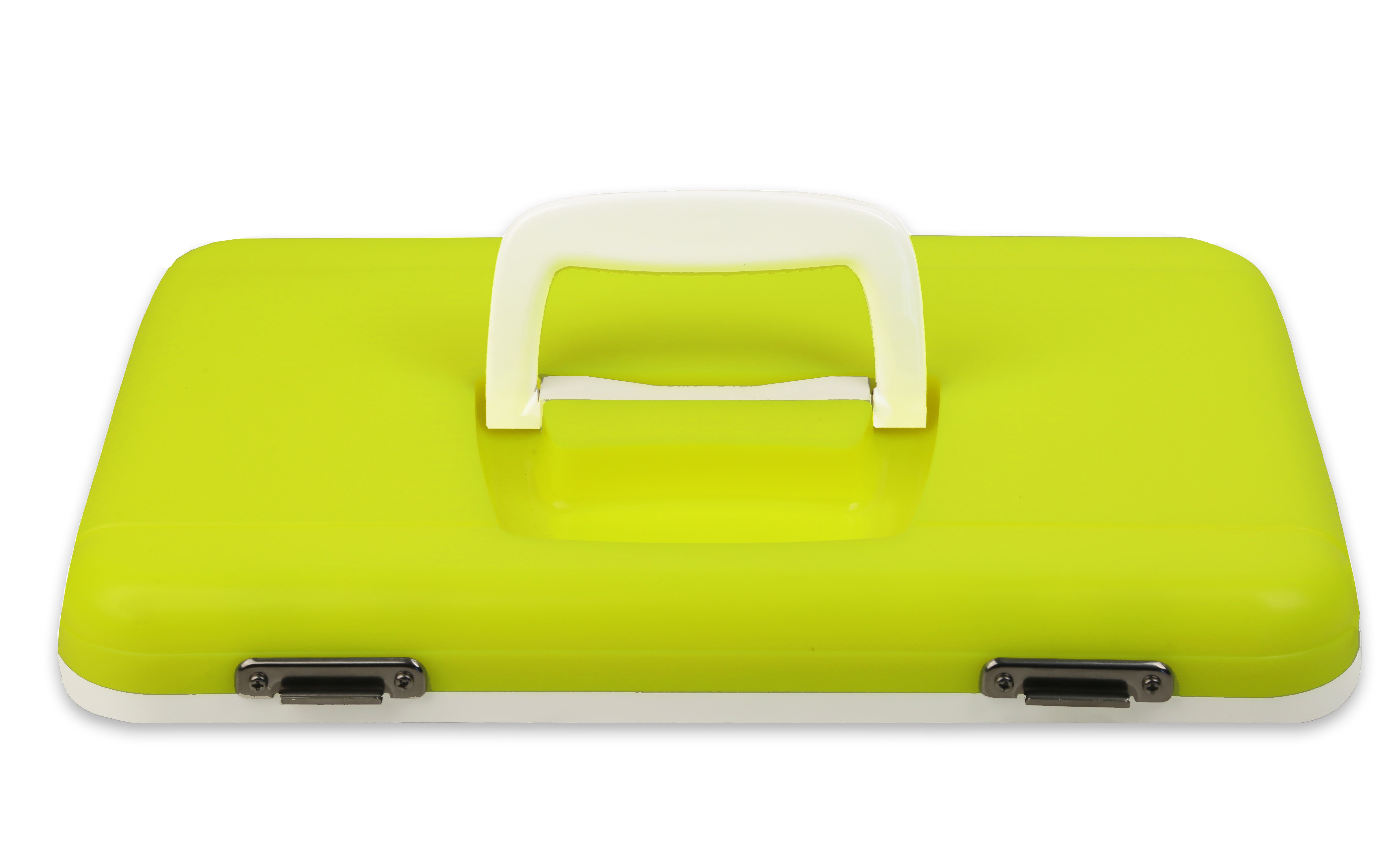 A green Engel Coolers Drybox/Cooler Lid with a handle on it.