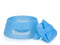 A Aqua-Fur Collapsible Dog Bowl with a blue cover.