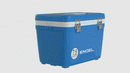 A blue Engel Coolers 30 Quart Drybox/Cooler.